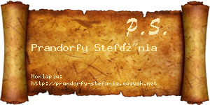 Prandorfy Stefánia névjegykártya